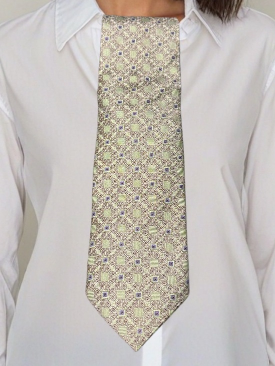 Retro Emilio Guido Handmade Patterned Silk Tie - Picture 9 of 12